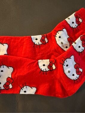 NWOT Hello Kitty Red and White Character Crew Socks